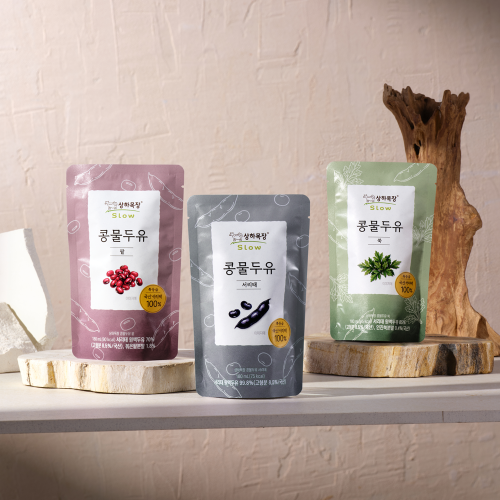 [8/11 순차출고] 상하목장 콩물두유 팥 180ml 총45팩 (서리태 15팩 + 쑥 15팩 + 팥 15팩)