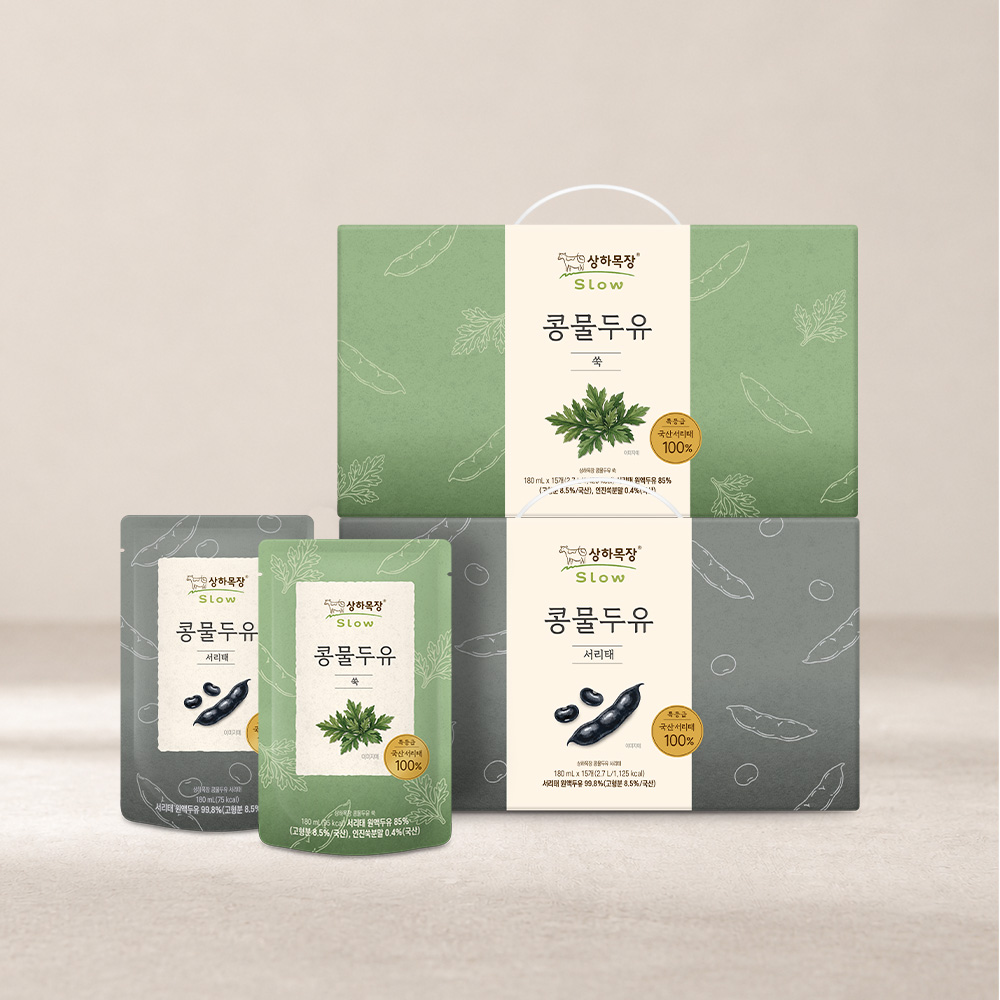 상하목장 콩물두유 2종 180ml 30팩 (서리태 + 쑥)