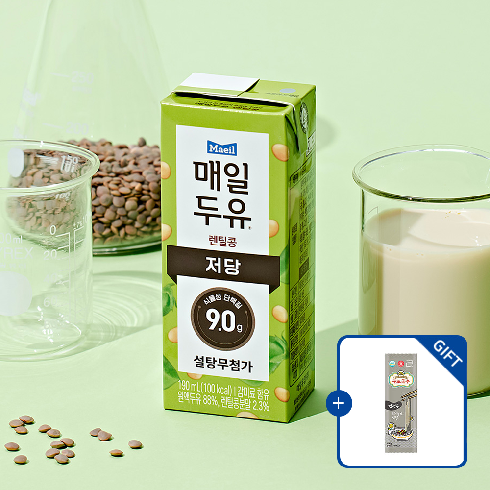 [구포국수 증정] 매일두유 렌틸콩 저당두유 190ml 24팩