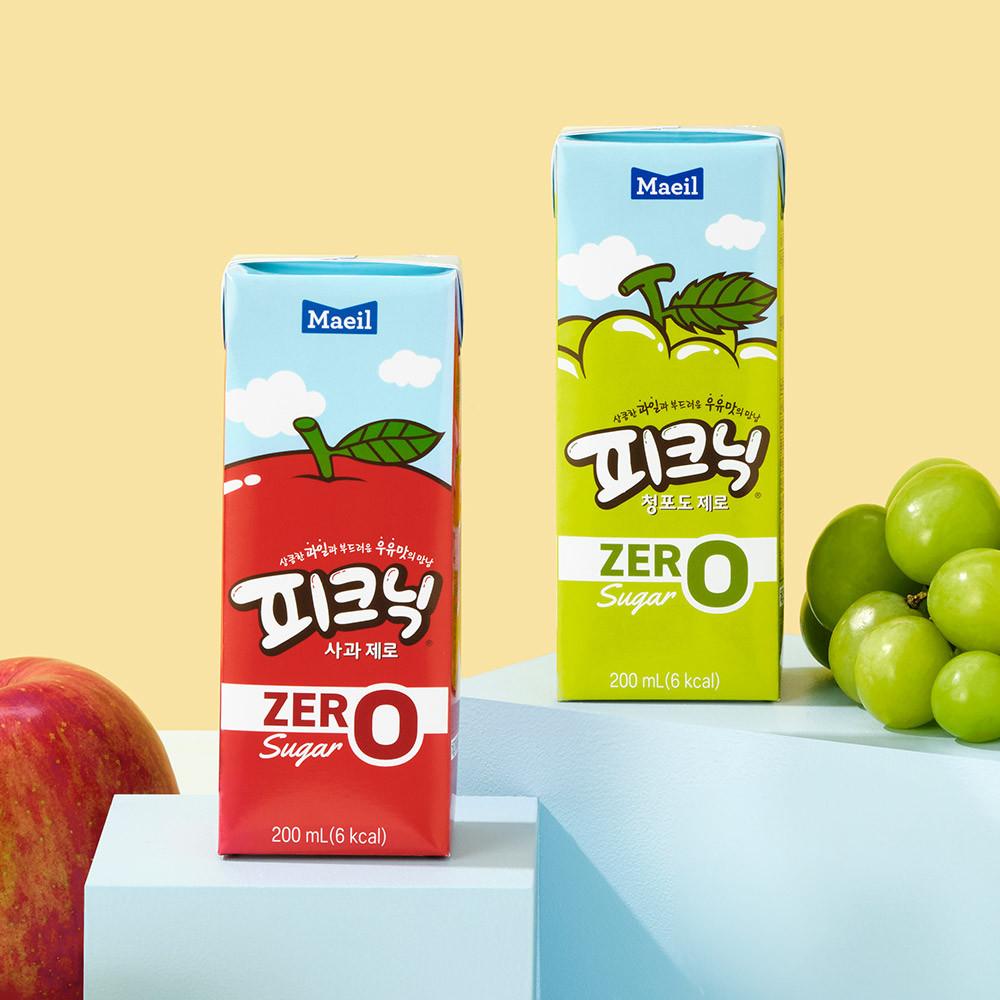 피크닉 제로 2종200ml 48팩(사과24팩 + 청포도 24팩)