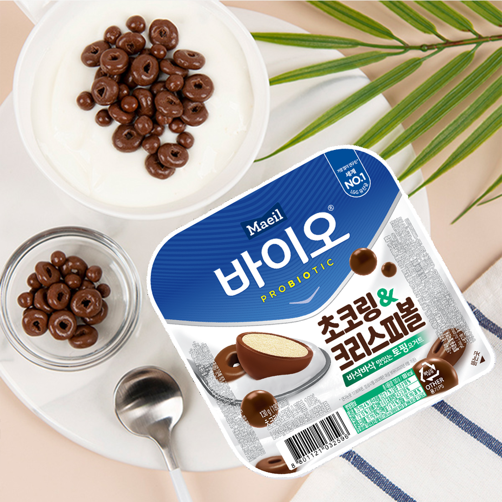 매일바이오 토핑요거트  초코링&크리스피볼  130g 12개_냉장