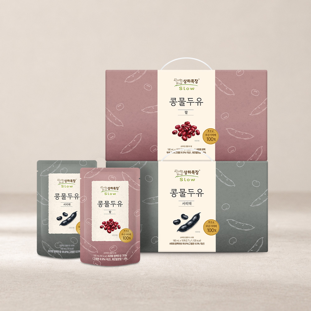 상하목장 콩물두유 2종 180ml 30팩 (서리태 + 팥)