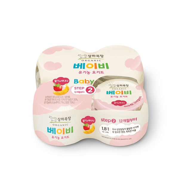 상하목장 베이비 유기농 요거트 딸기바나나 85g 4개 (12개월부터)