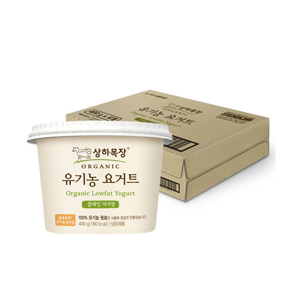 상하목장 유기농 요거트 플레인 저지방 400g 6개_냉장