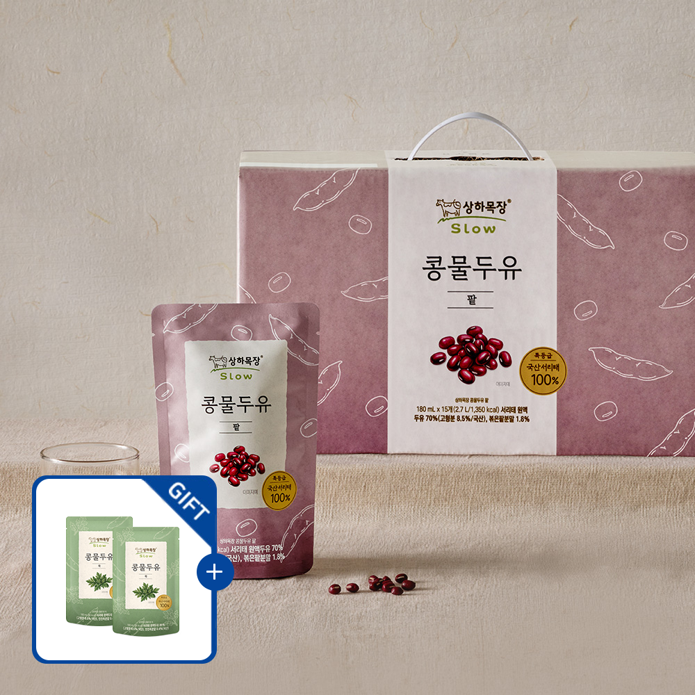 [쑥 2입 증정] 상하목장 콩물두유 팥 180ml 15팩
