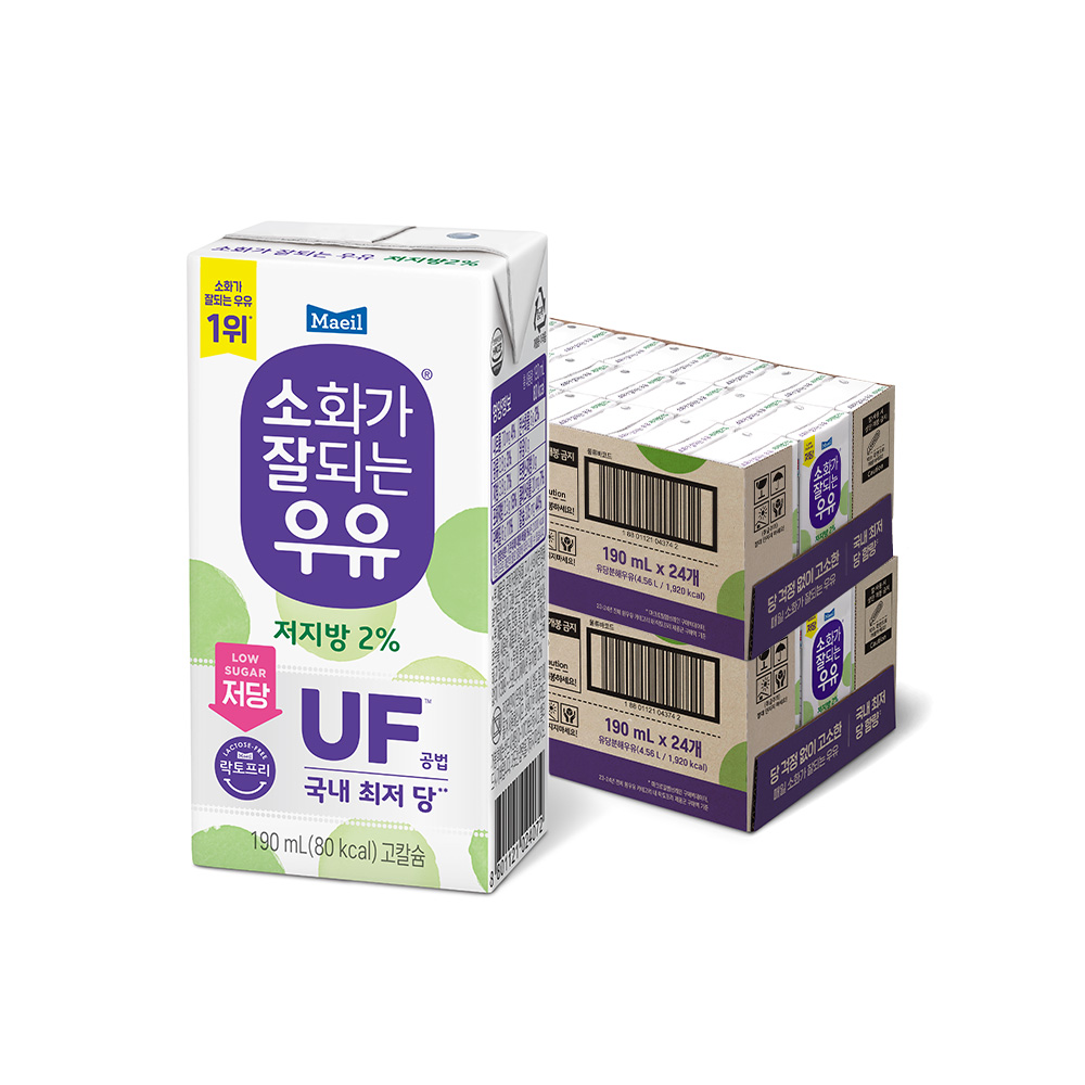 소화가 잘되는 우유 저지방 190ml 48팩