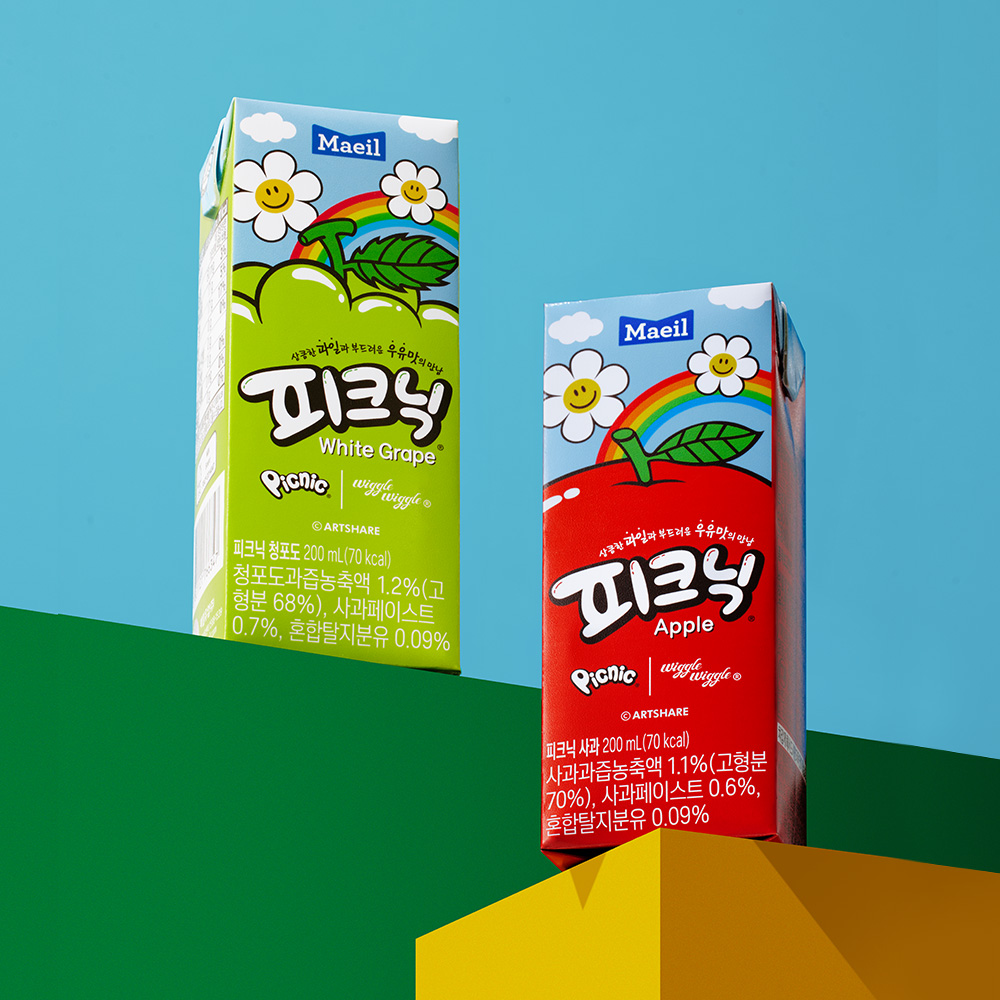 위글위글X피크닉 200ml 총48팩 (사과24팩 + 청포도24팩)