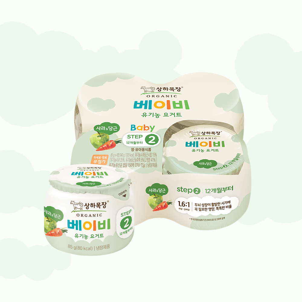 상하목장 베이비 유기농 요거트 사과당근 85g 4개 (12개월부터)