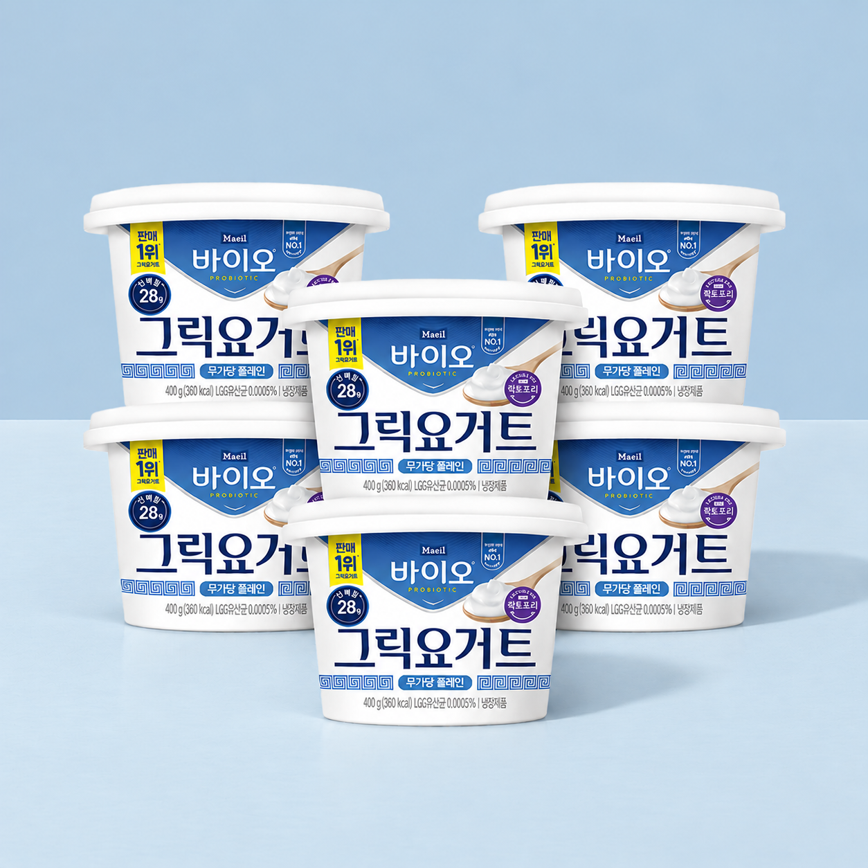 매일바이오 그릭요거트 무가당 플레인 400g 6개
