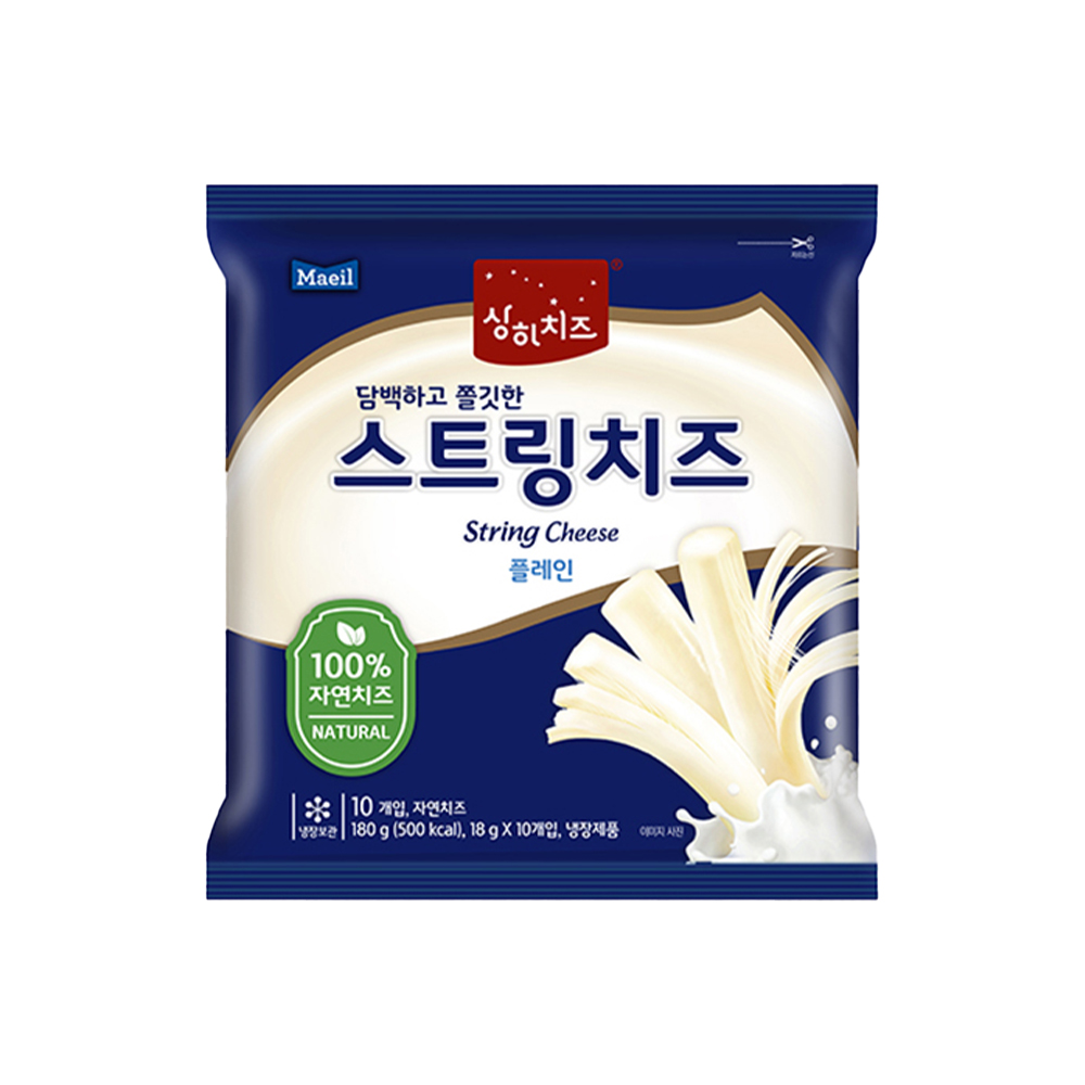 상하치즈 스트링치즈 플레인 18g 10개입_냉장