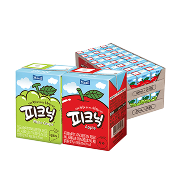피크닉 2종 200ml 48팩 (사과 24팩 + 청포도 24팩)