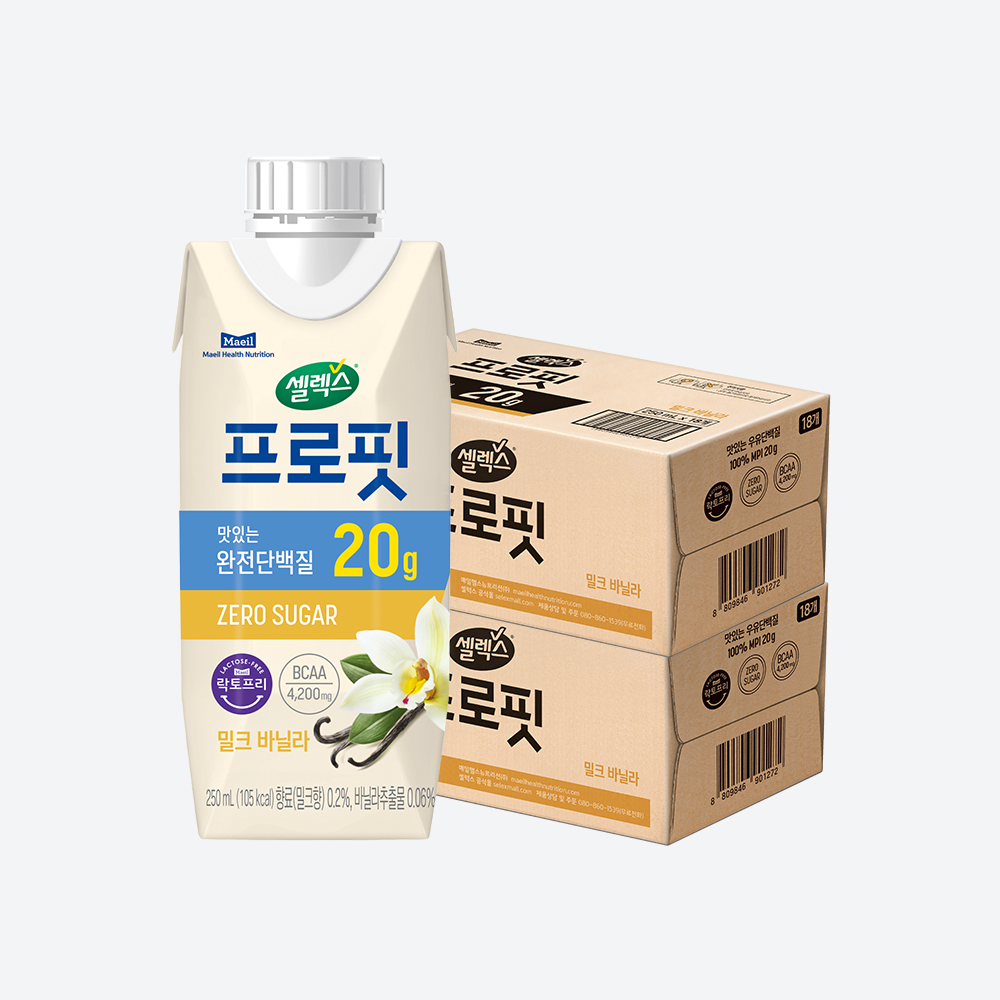 셀렉스 프로핏 완전단백질 밀크 바닐라 드링크 250ml 36팩
