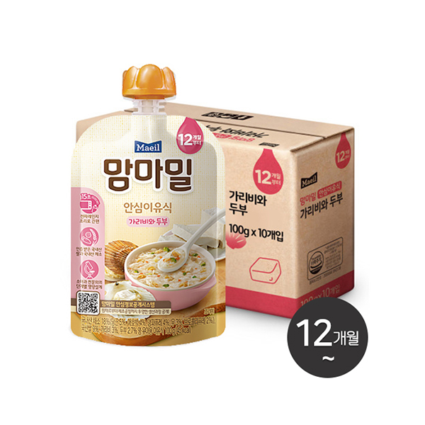 맘마밀 안심이유식 가리비와 두부 100g 10팩