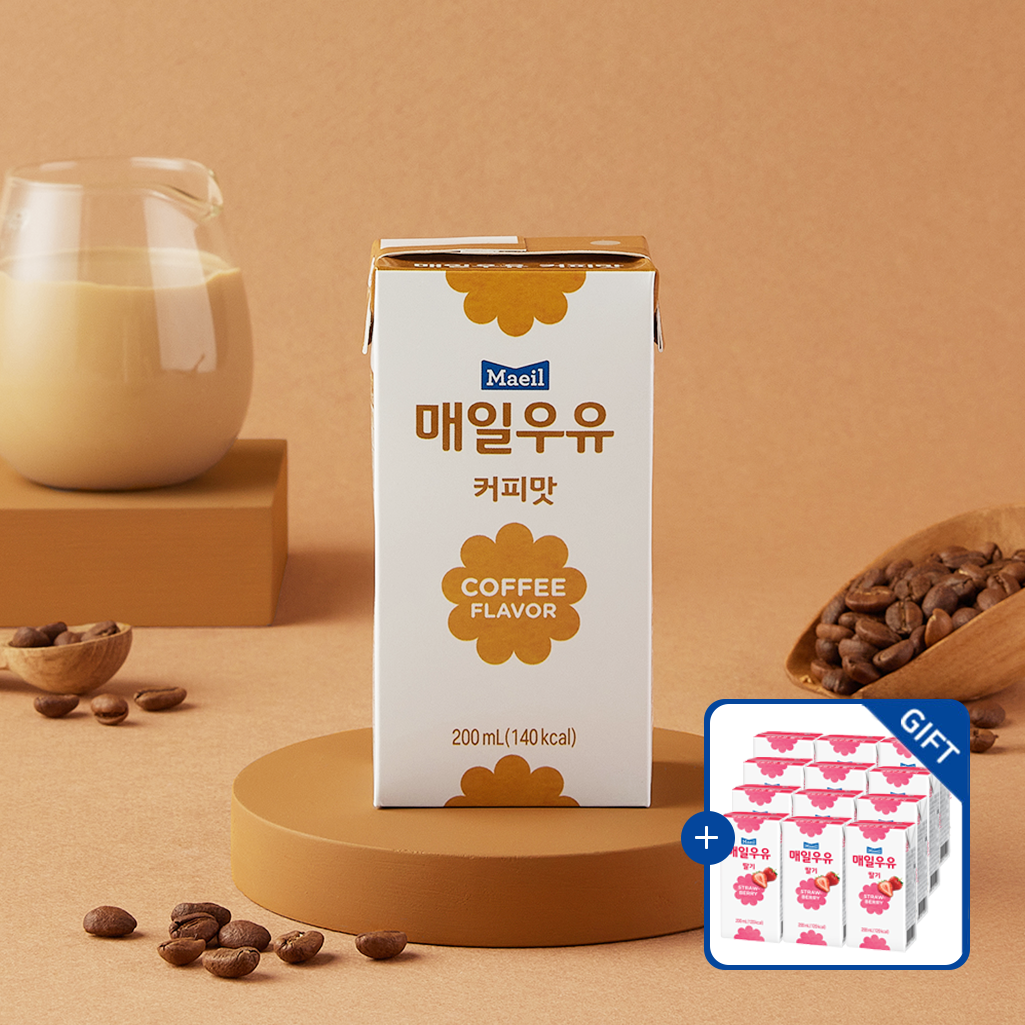 [증정] 매일우유 커피 200ml 24팩 + 딸기 12팩