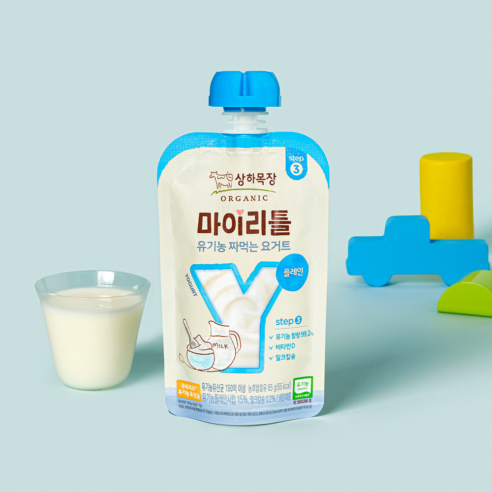 상하목장 마이리틀 유기농 짜먹는 요거트 플레인 85g 12팩