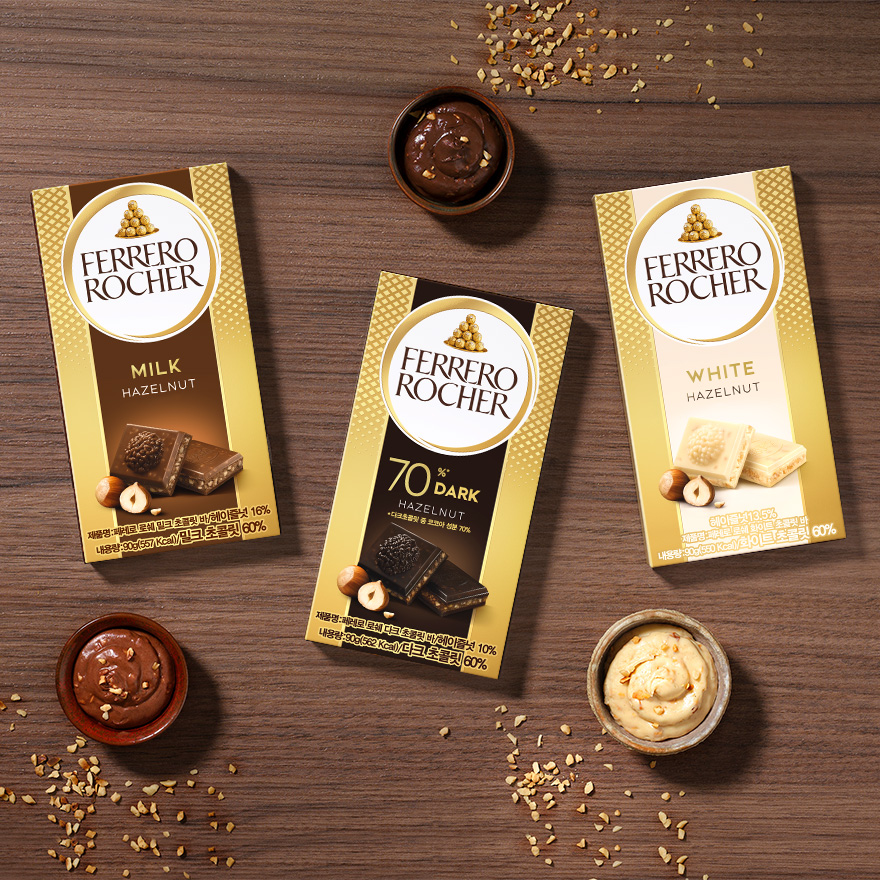 페레로 로쉐 초콜릿 바 3종 4개 (밀크 2개, 다크1개, 화이트1개)