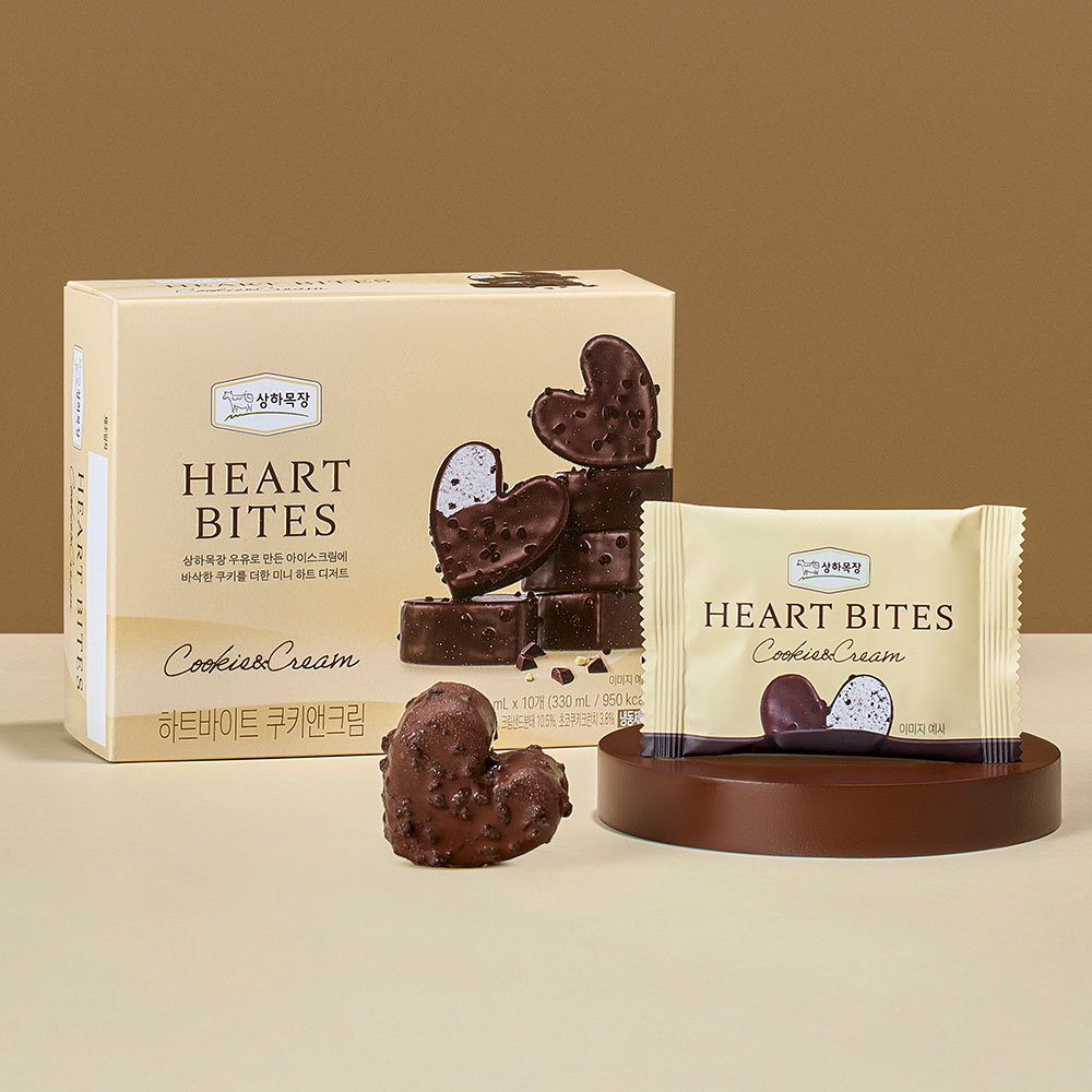상하목장 아이스크림 하트바이트 쿠키앤크림 33ml 10개