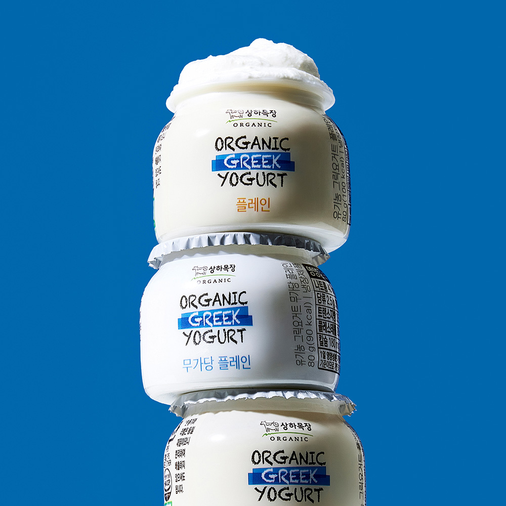 상하목장 유기농 그릭요거트 2종 (무가당 플레인 8개 + 플레인 8개 총 16개)