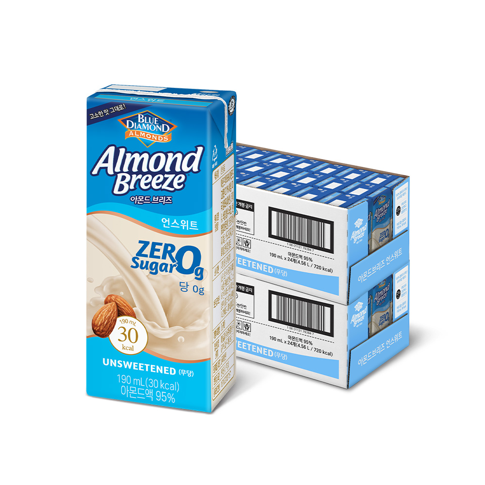 아몬드 브리즈 언스위트 제로 슈거 190ml 48팩